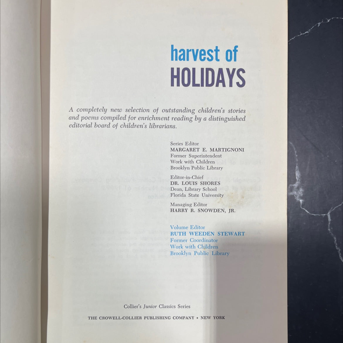 harvest of holidays book, by unknown, 1962 Hardcover image 2