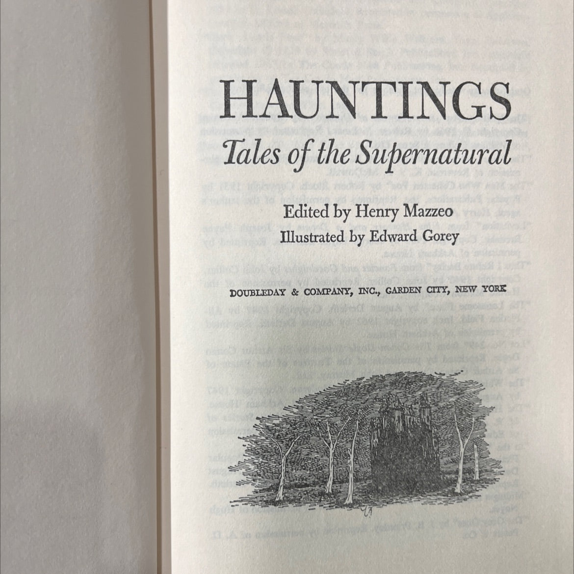 hauntings tales of the supernatural book, by Henry Mazzeo, 1968 Hardcover image 2