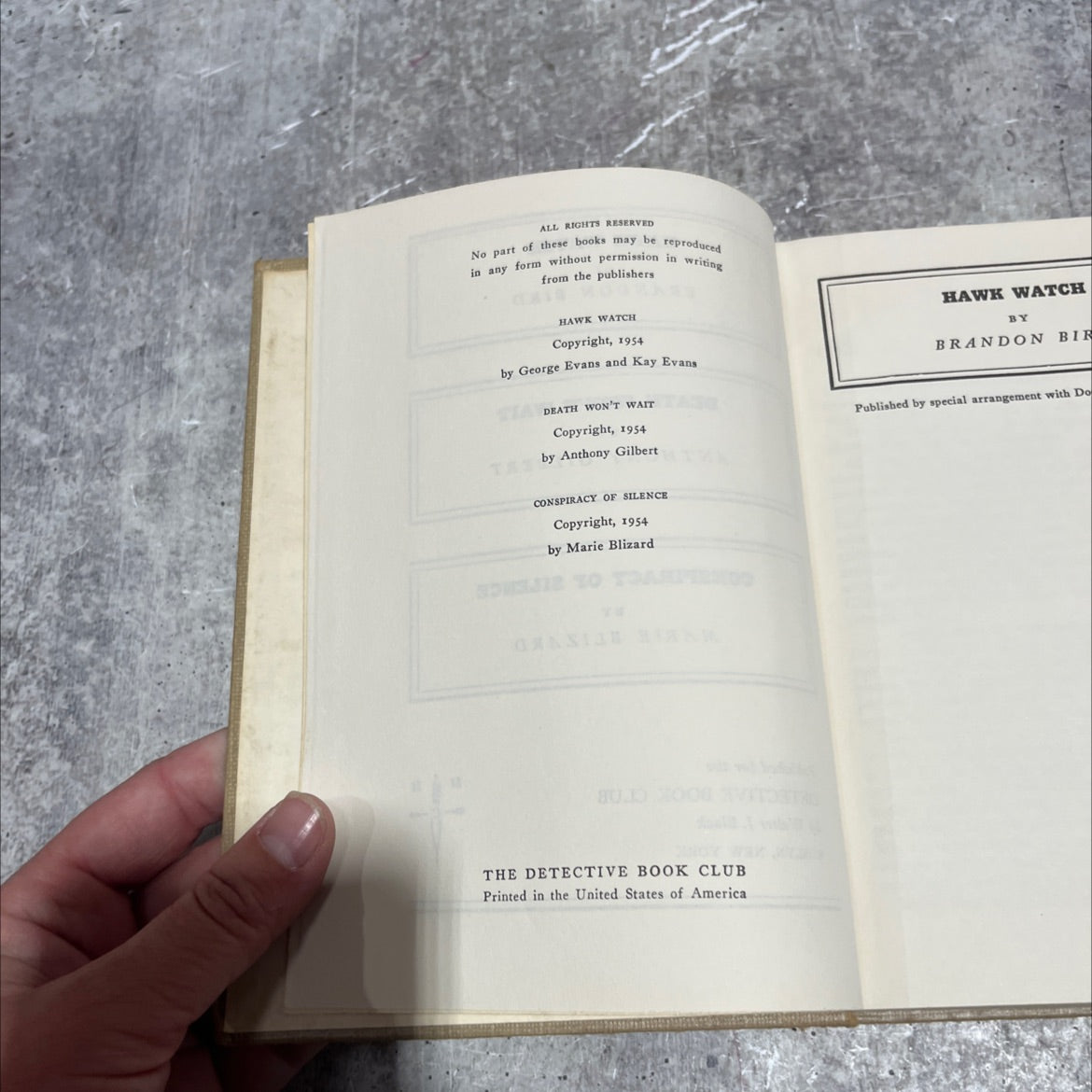 hawk watch book, by brandon bird, 1954 Hardcover image 3