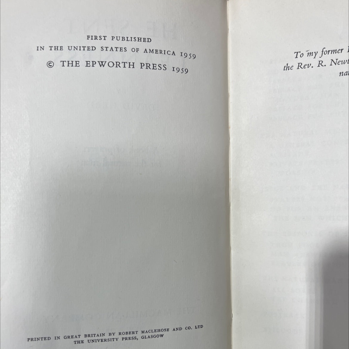 he sent leanness book, by david head, 1959 Hardcover image 3