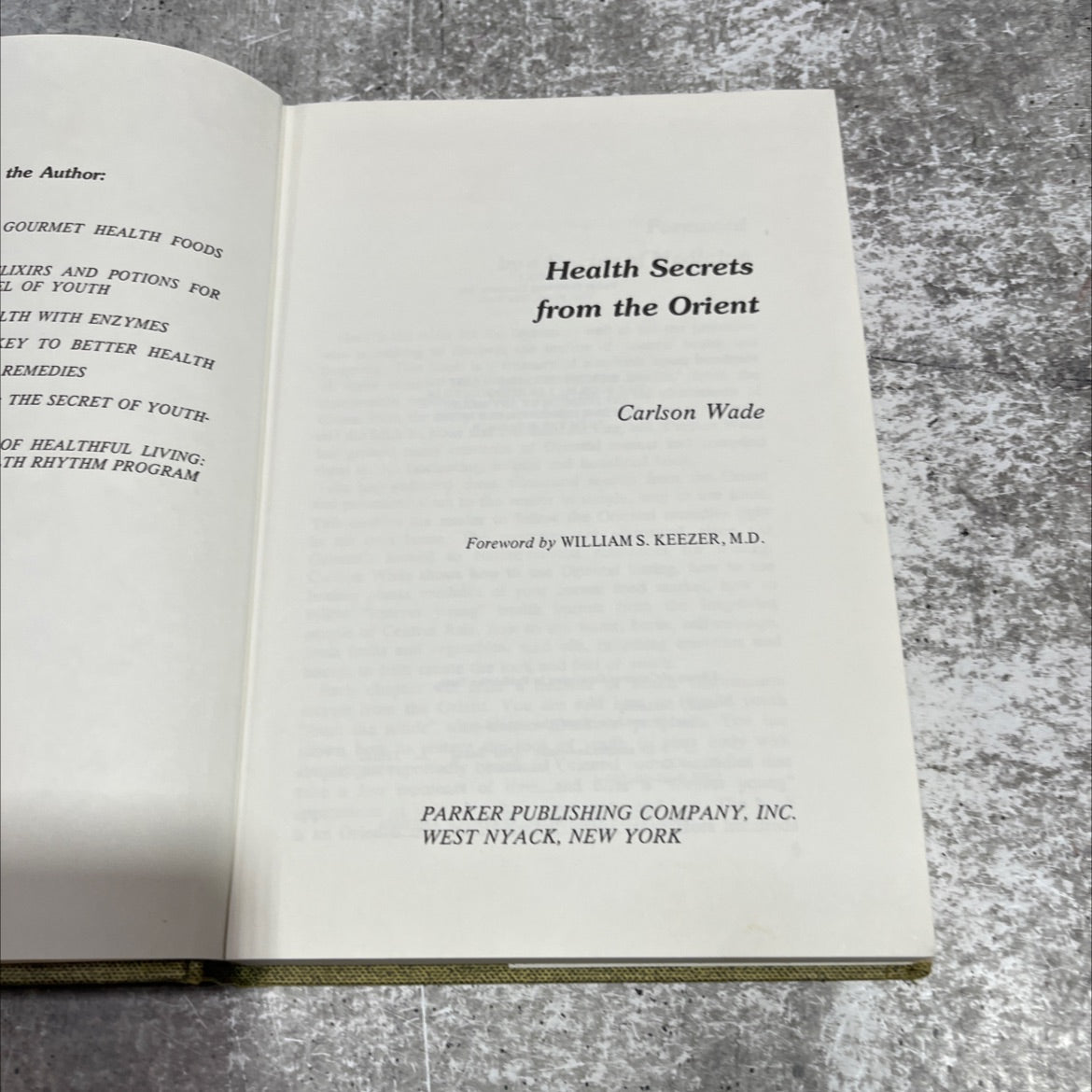 health secrets from the orient book, by carlson wade, 1973 Hardcover image 2