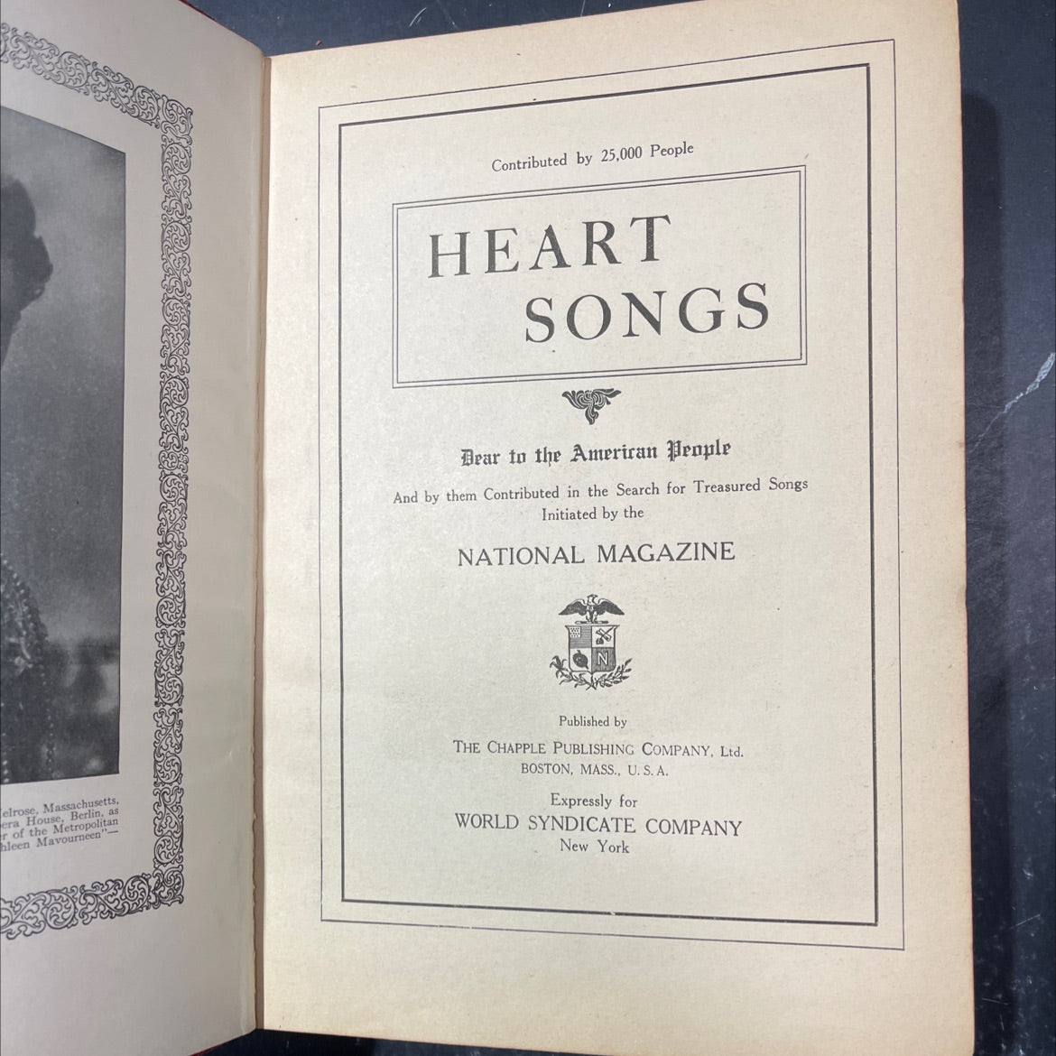 heart songs dear to the american people book, by unknown, 1909 Hardcover image 2