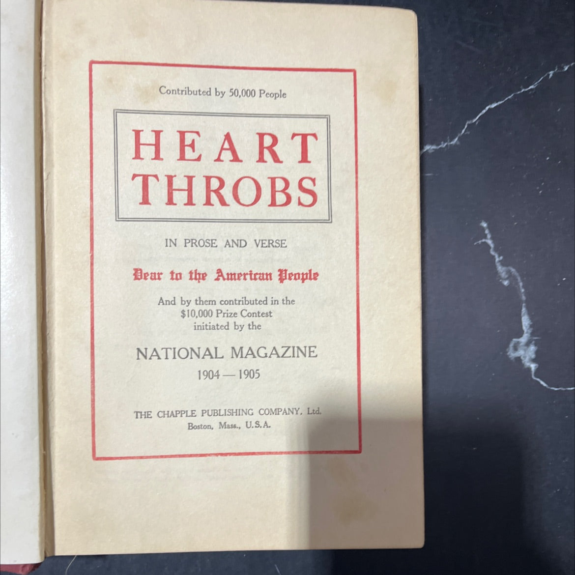 heart throbs in prose and verse book, by unknown, 1905 Hardcover image 2