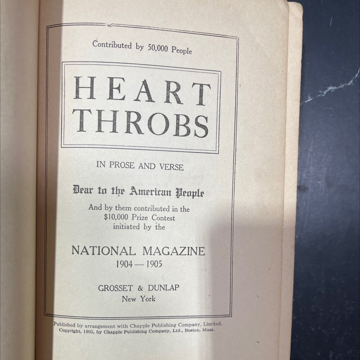 heart throbs in prose and verse book, by unknown, 1905 Hardcover image 2