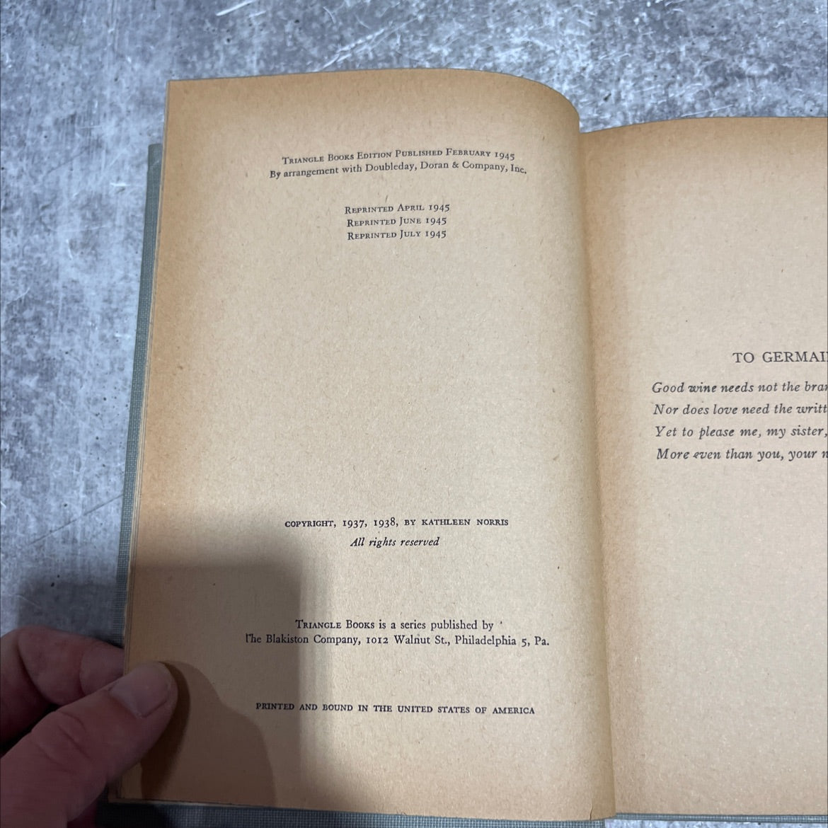 heartbroken melody book, by kathleen norris, 1945 Hardcover image 3