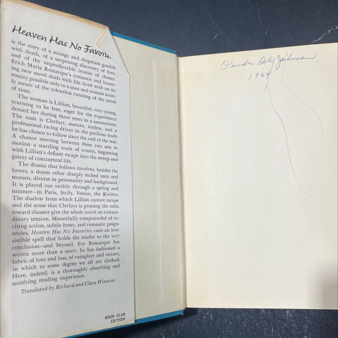 heaven has no favorites book, by erich maria remarque, 1961 Hardcover image 4