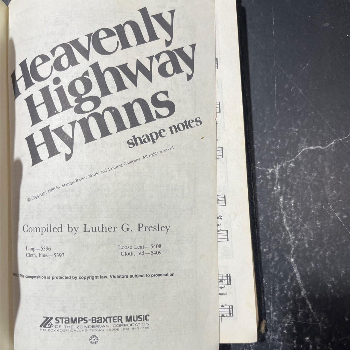 heavenly highway hymns shape notes book, by Luther G. Presley, 1956 Hardcover image 2