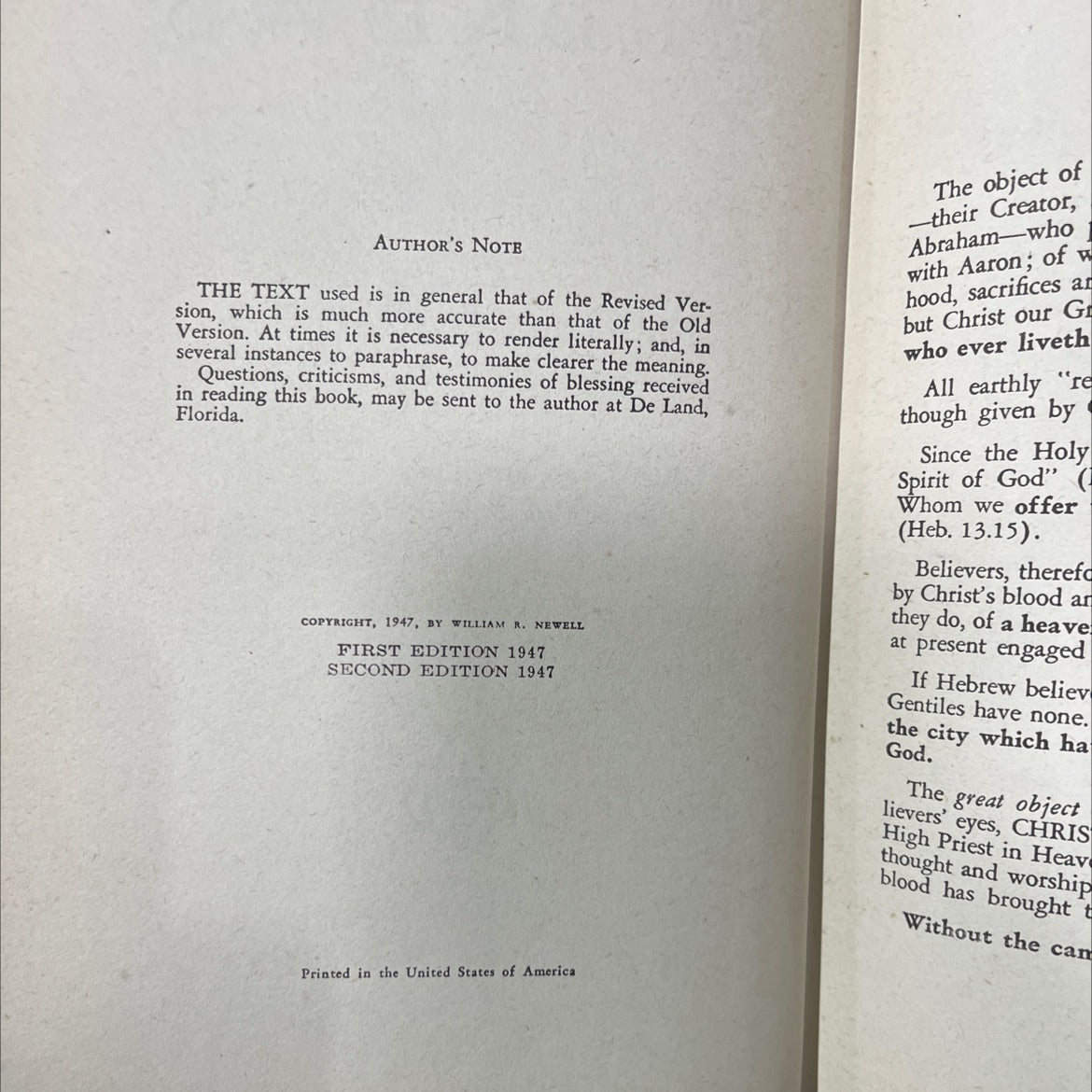 hebrews verse by verse book, by william r. newell, 1947 Hardcover image 3