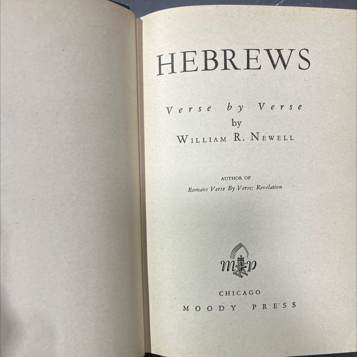 hebrews verse by verse book, by william r. newell, 1947 Hardcover image 2