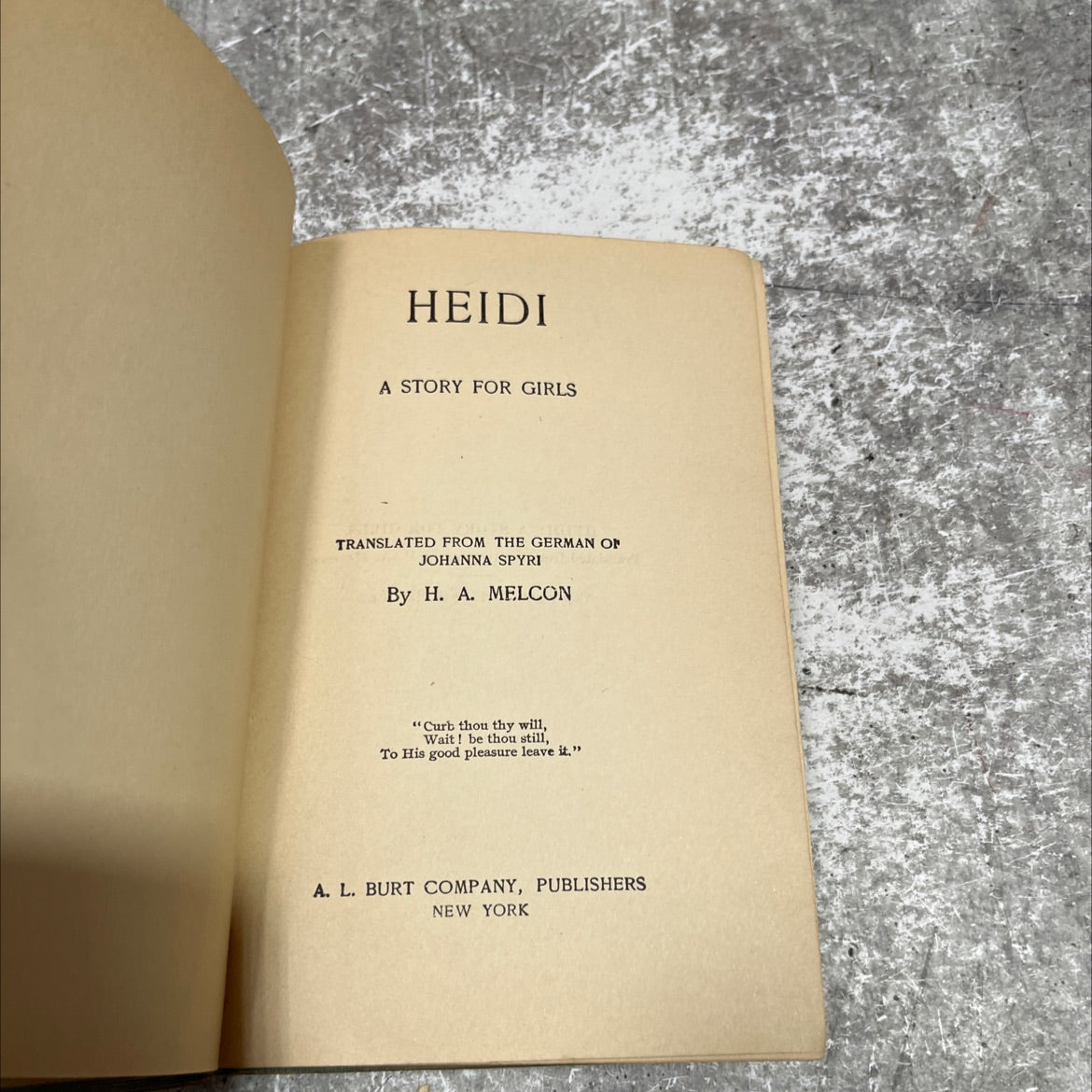heidi a story for girls book, by johanna spyri, 1901 Hardcover image 2