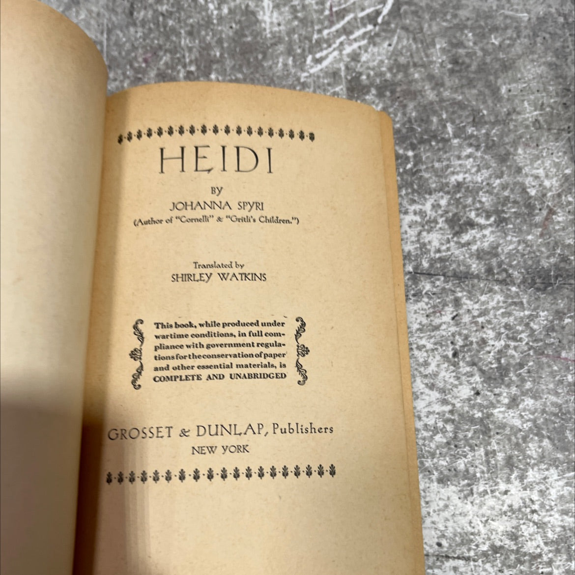 heidi book, by johanna spyri, 1925 Hardcover image 2