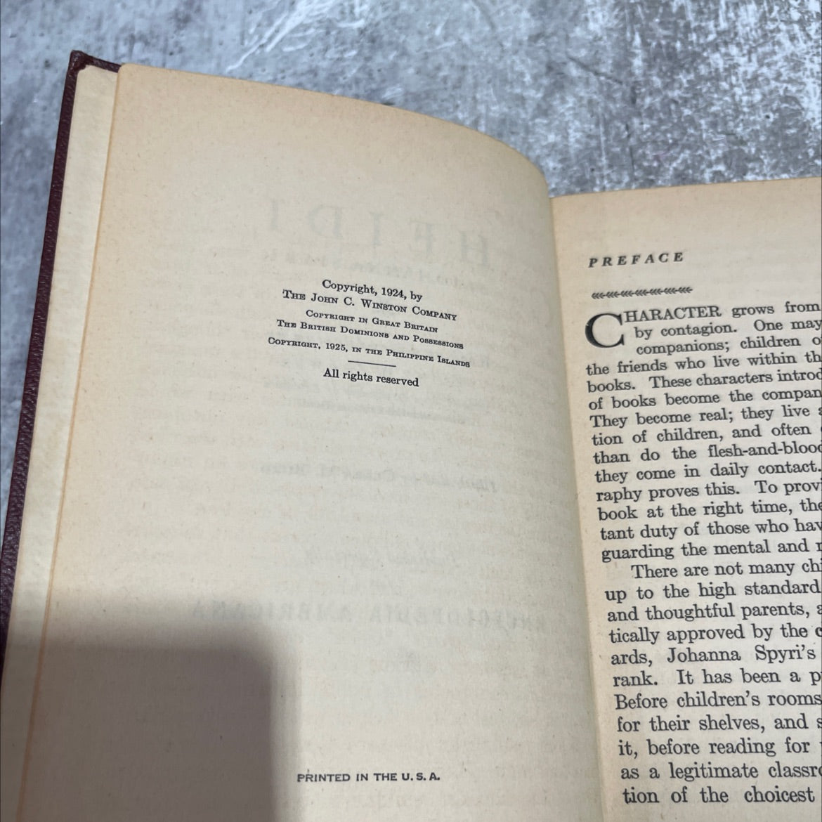 heidi book, by johanna spyri, 1925 Hardcover image 3