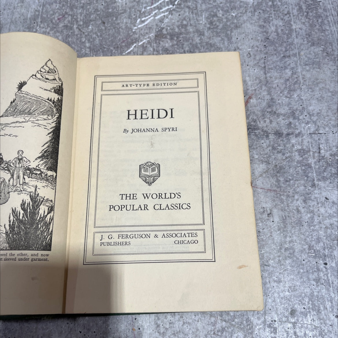 heidi book, by johanna spyri, 1939 Hardcover image 2