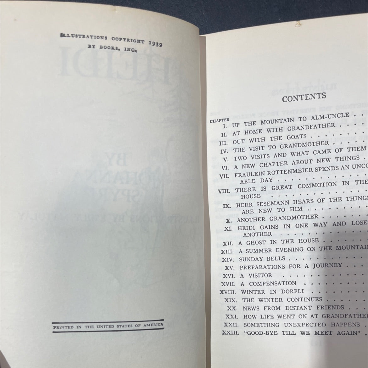 heidi book, by johanna spyri, 1939 Hardcover image 3