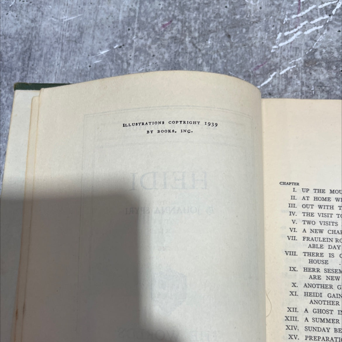 heidi book, by johanna spyri, 1939 Hardcover image 3