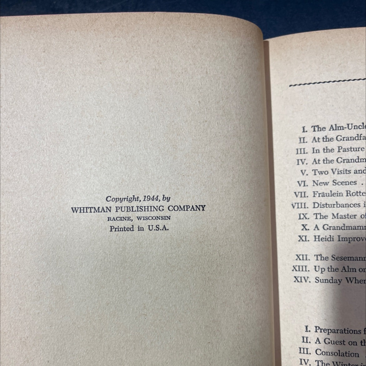 heidi book, by johanna spyri, 1944 Hardcover image 3