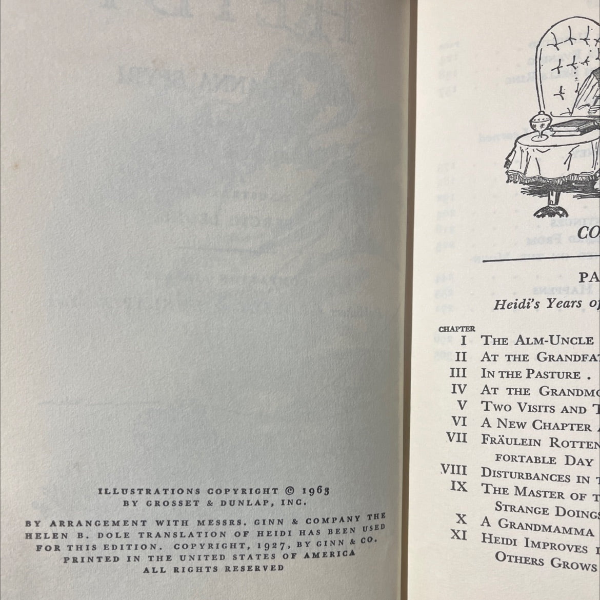 heidi book, by johanna spyri, 1963 Hardcover image 3