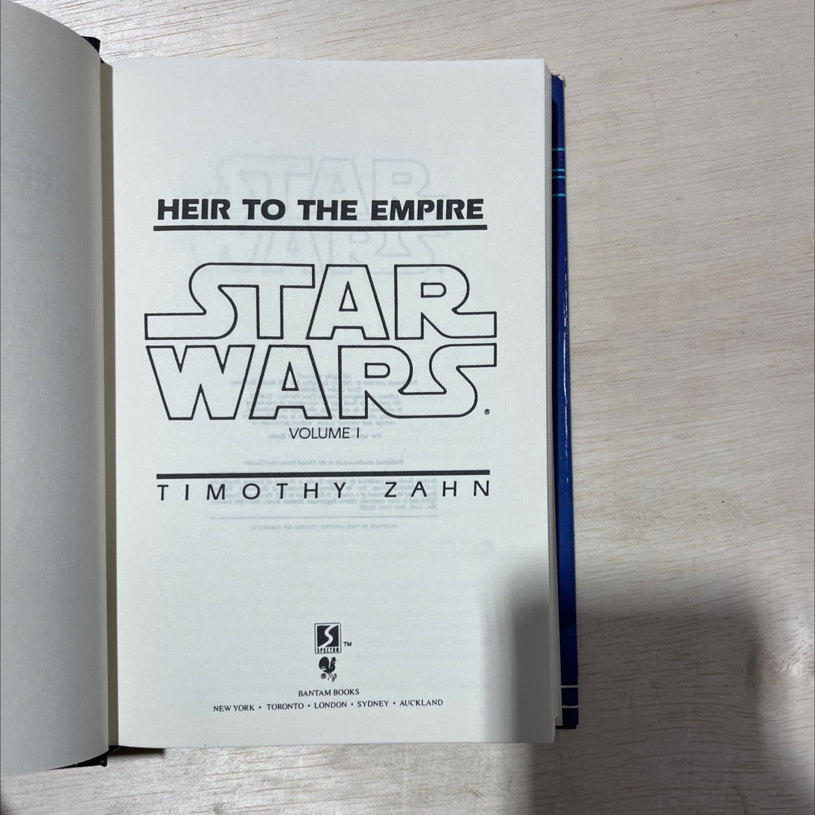 heir to the empire book, by timothy zahn, 1991 Hardcover, First Edition image 2