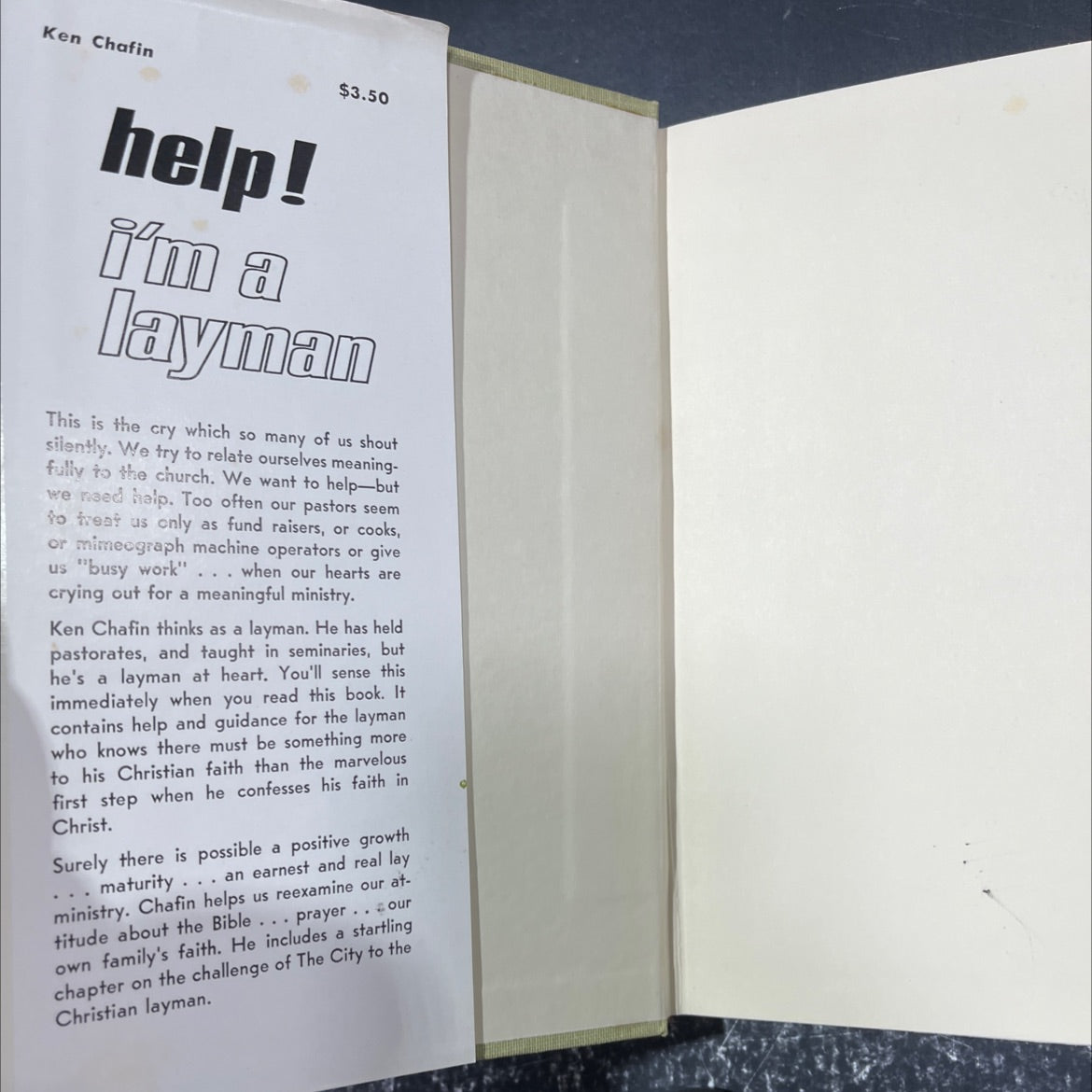 help! i'm a layman book, by kenneth chafin, 1966 Hardcover image 4