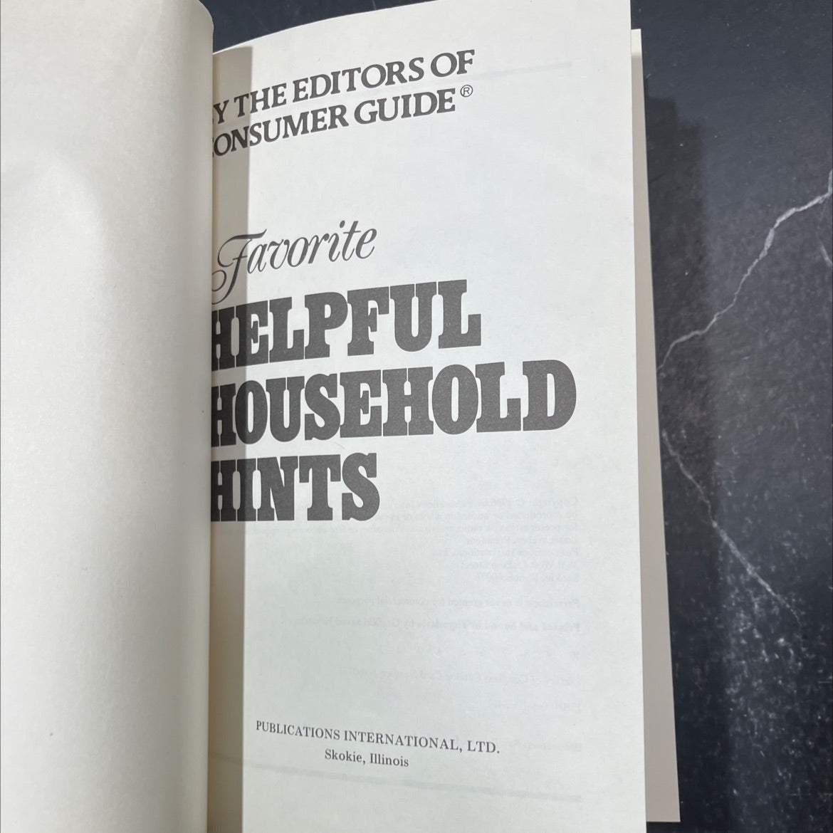 helpful household hints book, by editors of consumer guide, 1986 Hardcover image 2