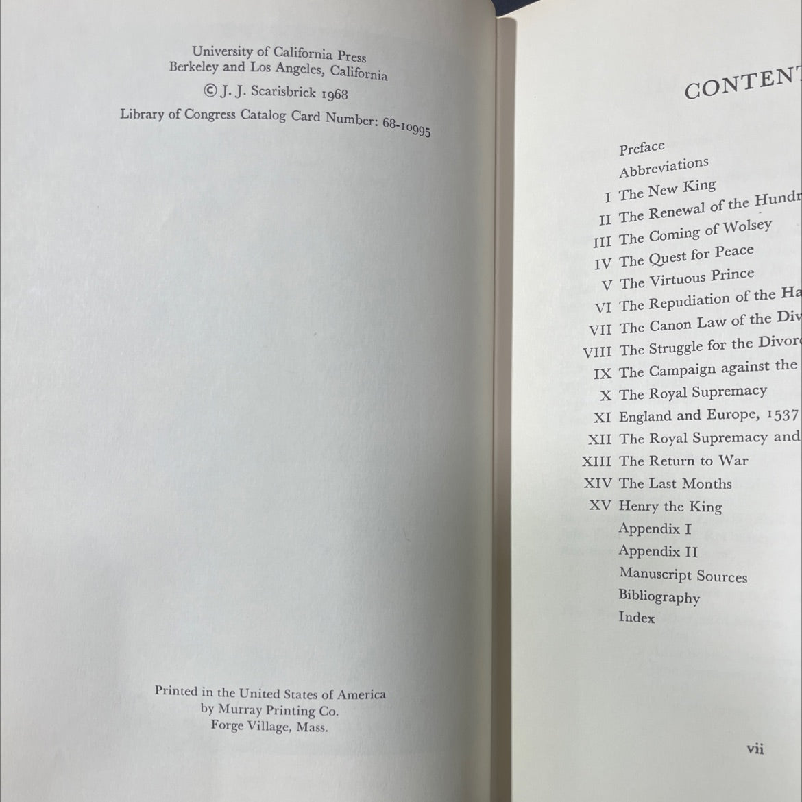 henry viii book, by j. j. scarisbrick, 1968 Hardcover image 3
