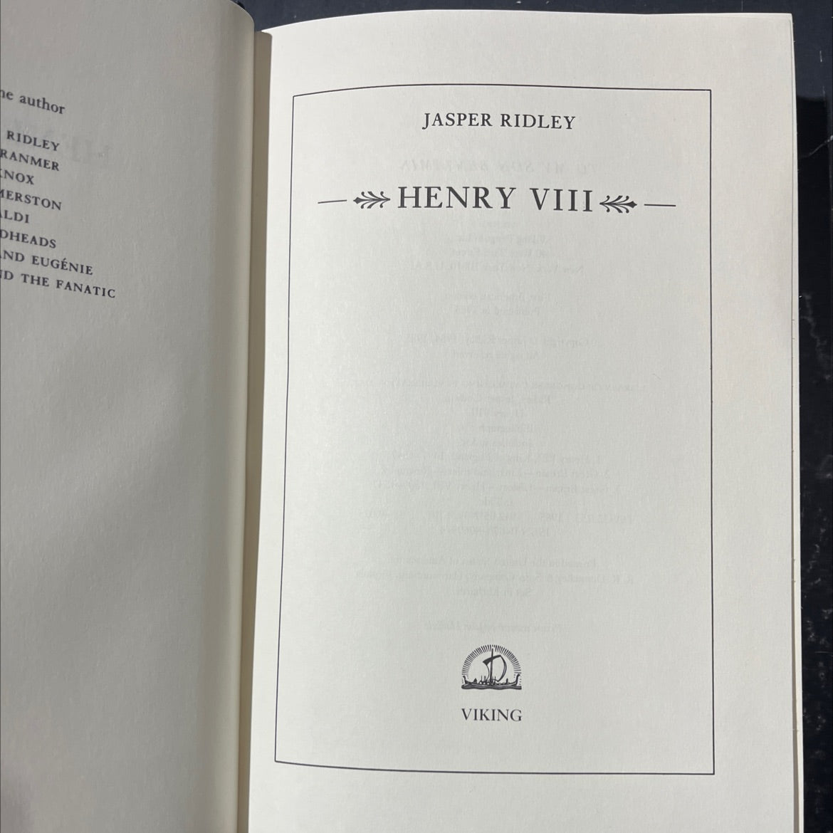 henry viii book, by jasper ridley, 1985 Hardcover image 2