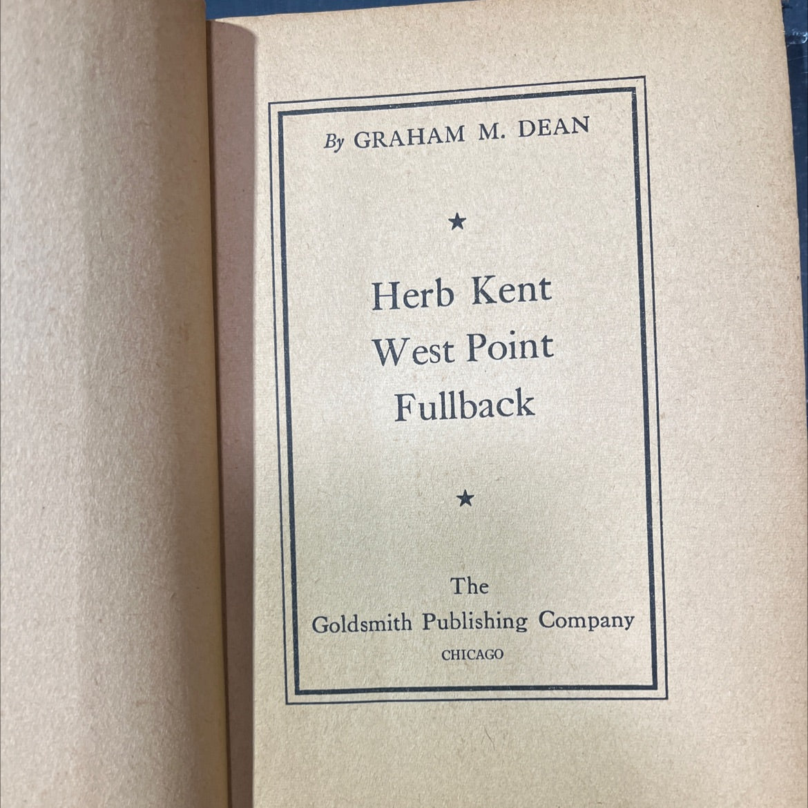 herb kent west point fullback book, by graham m. dean, 1936 Hardcover image 2