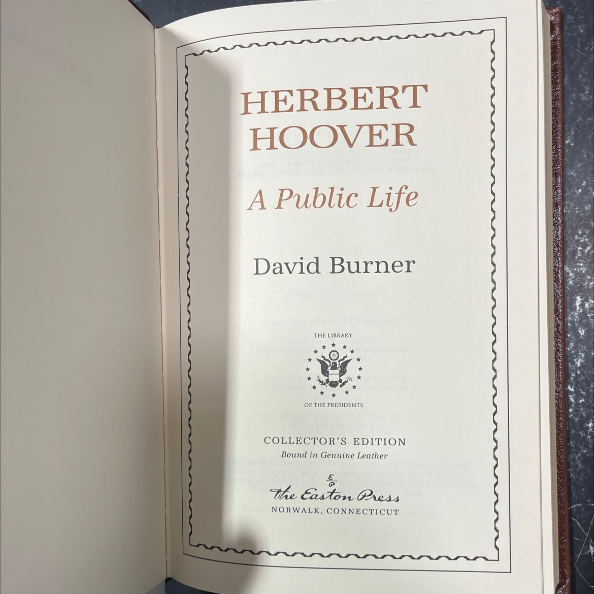 herbert hoover a public life book, by David Burner, 1996 Leather image 2