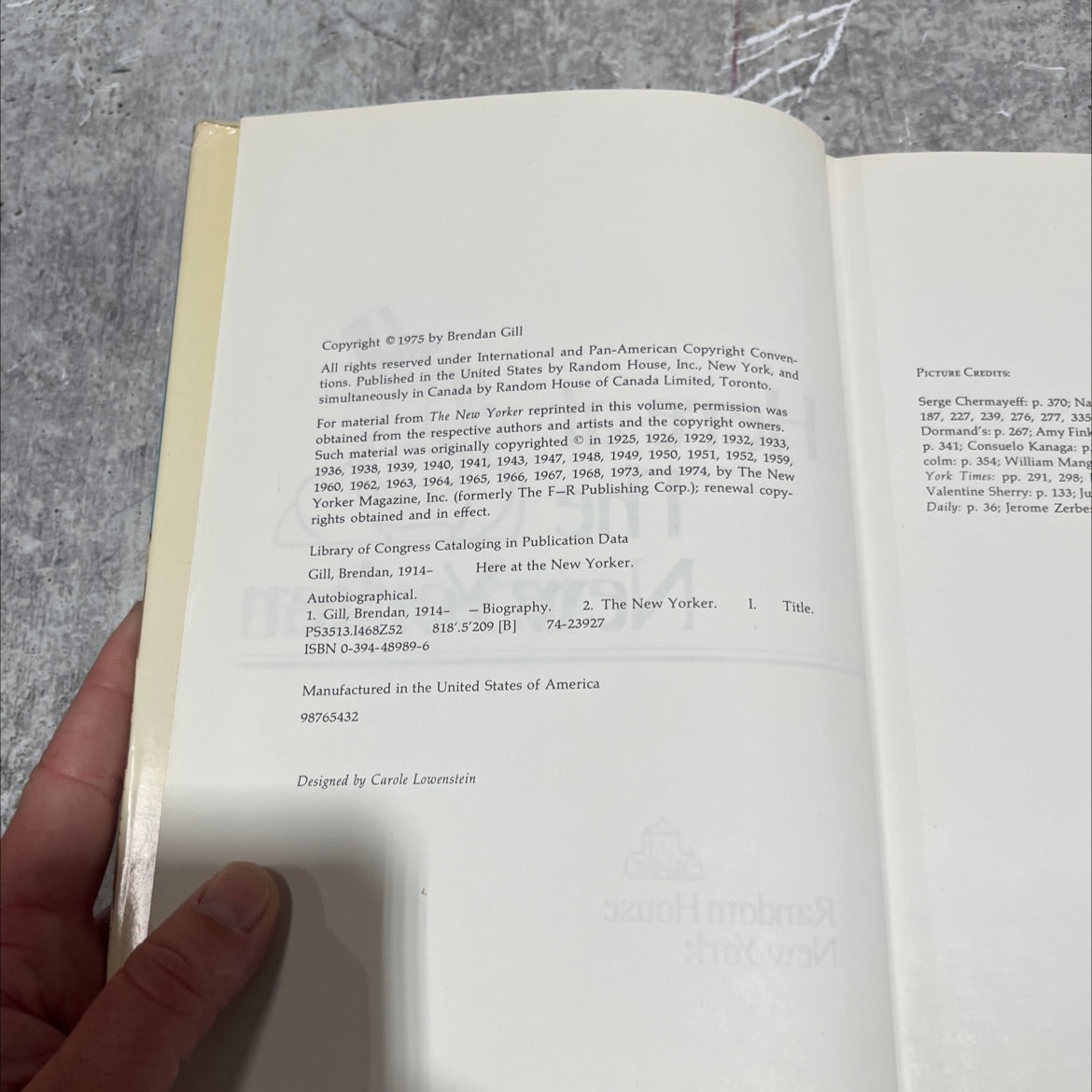 here at the new yorker book, by brendan gill, 1975 Hardcover image 3