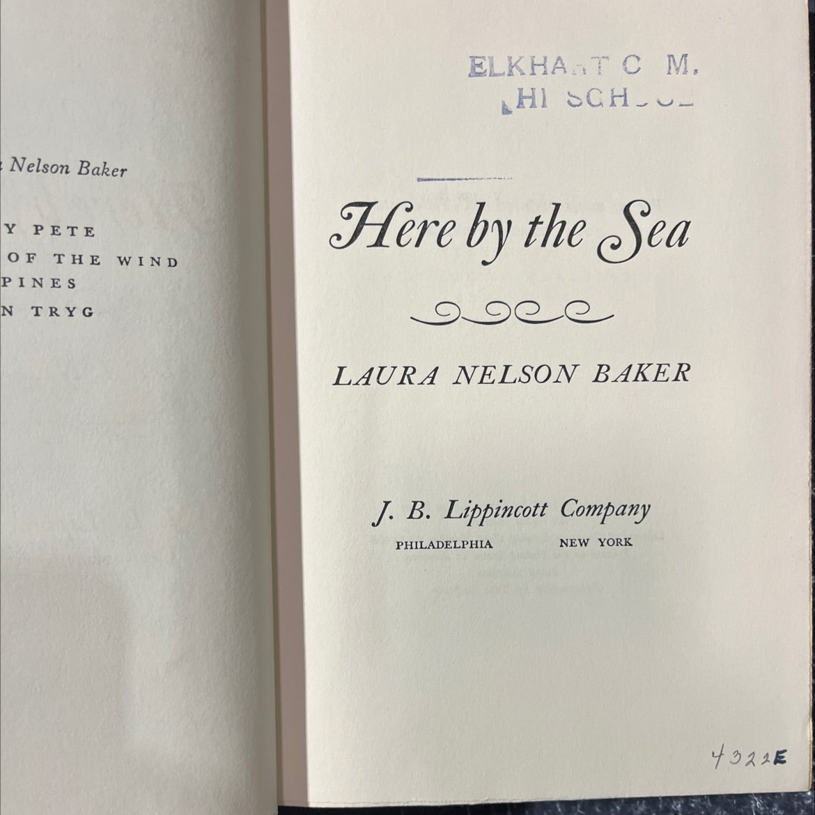 here by the sea book, by laura nelson baker, 1968 Hardcover image 2
