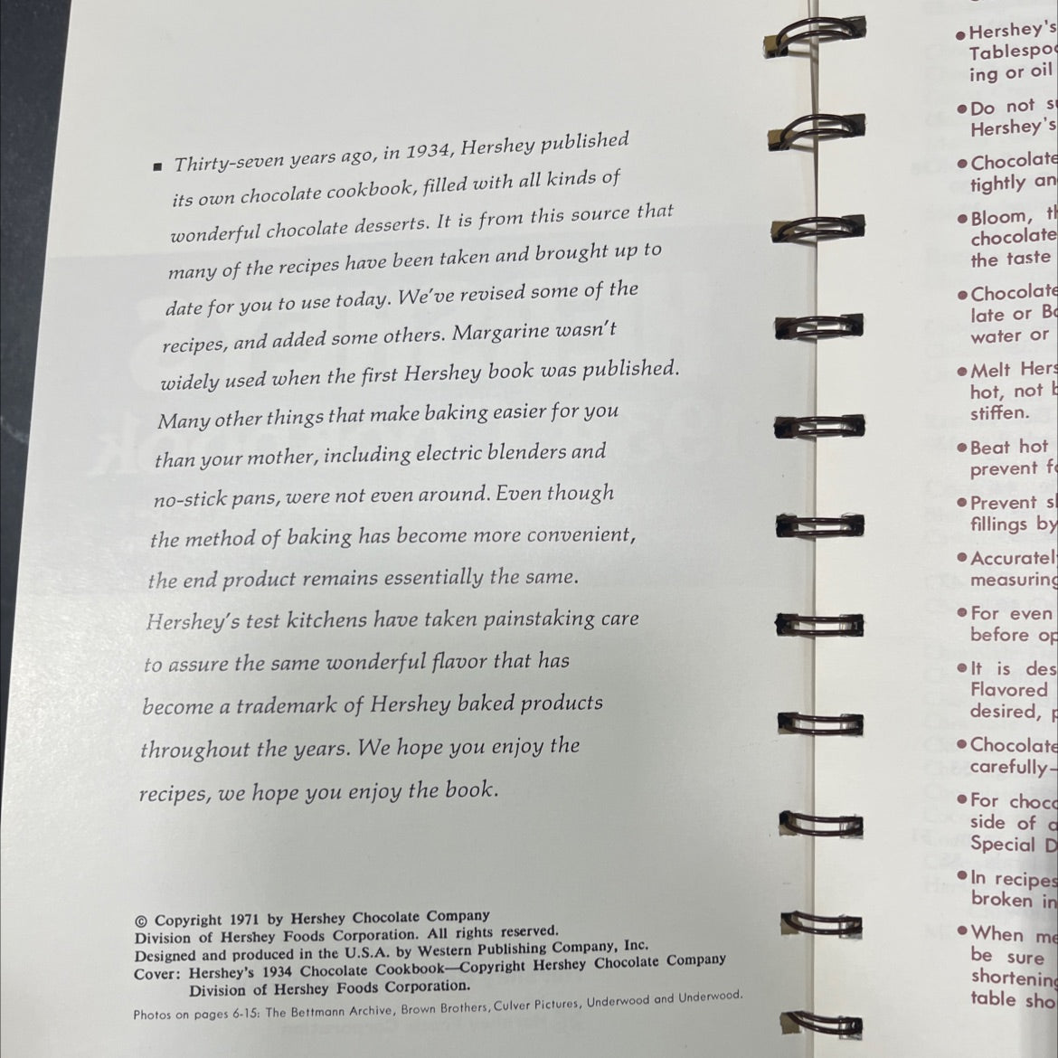 hershey's 1934 cookbook book, by hershey chocolate company, 1971 Hardcover image 3