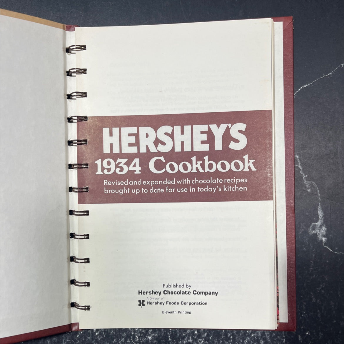 hershey's 1934 cookbook book, by hershey chocolate company, 1971 Hardcover image 2