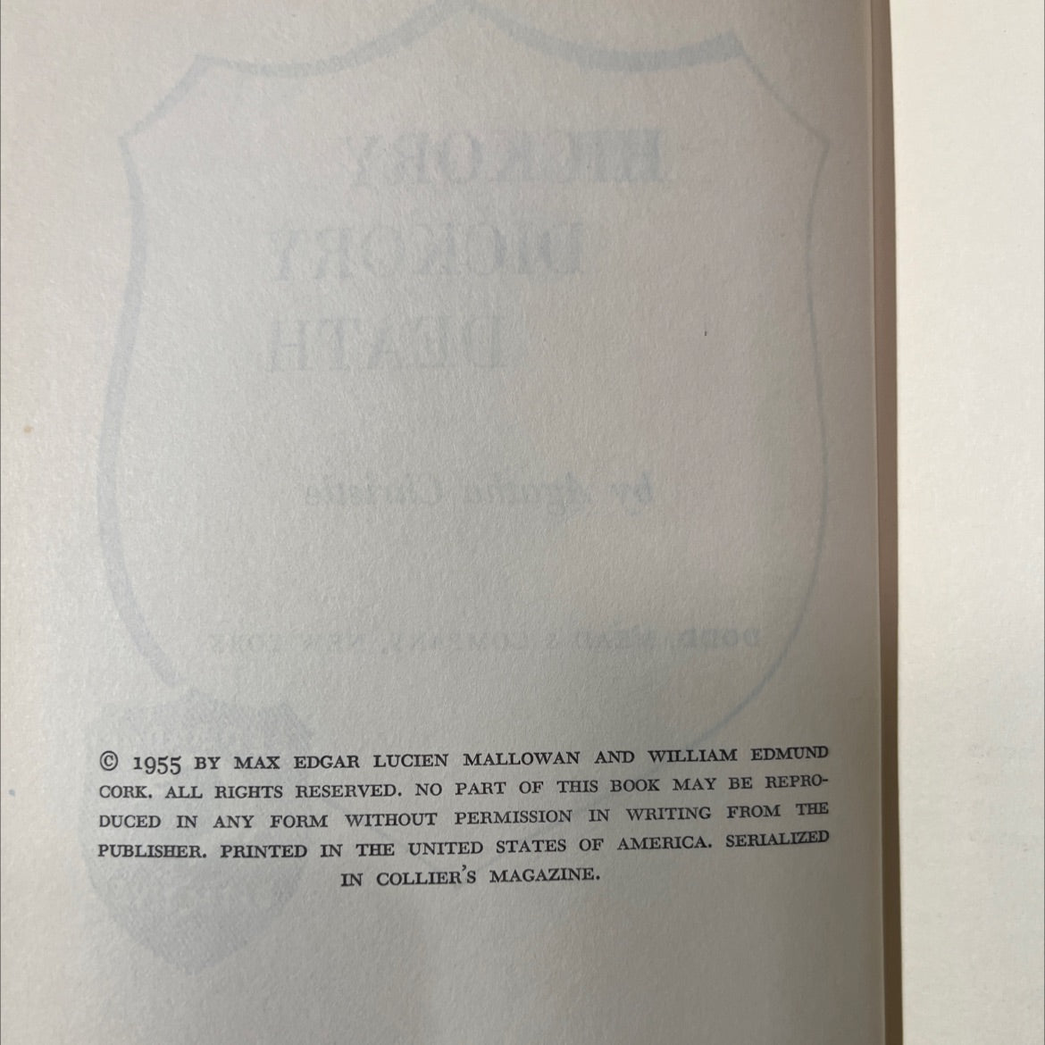hickory dickory death book, by agatha christie, 1955 Hardcover image 3