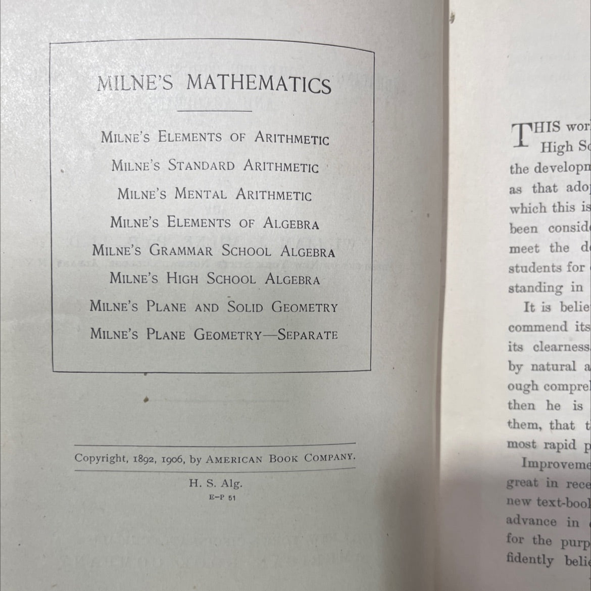 high school algebra embracing a complete course for high schools and academies book, by william j. milne, ph.d., ll.d., image 3