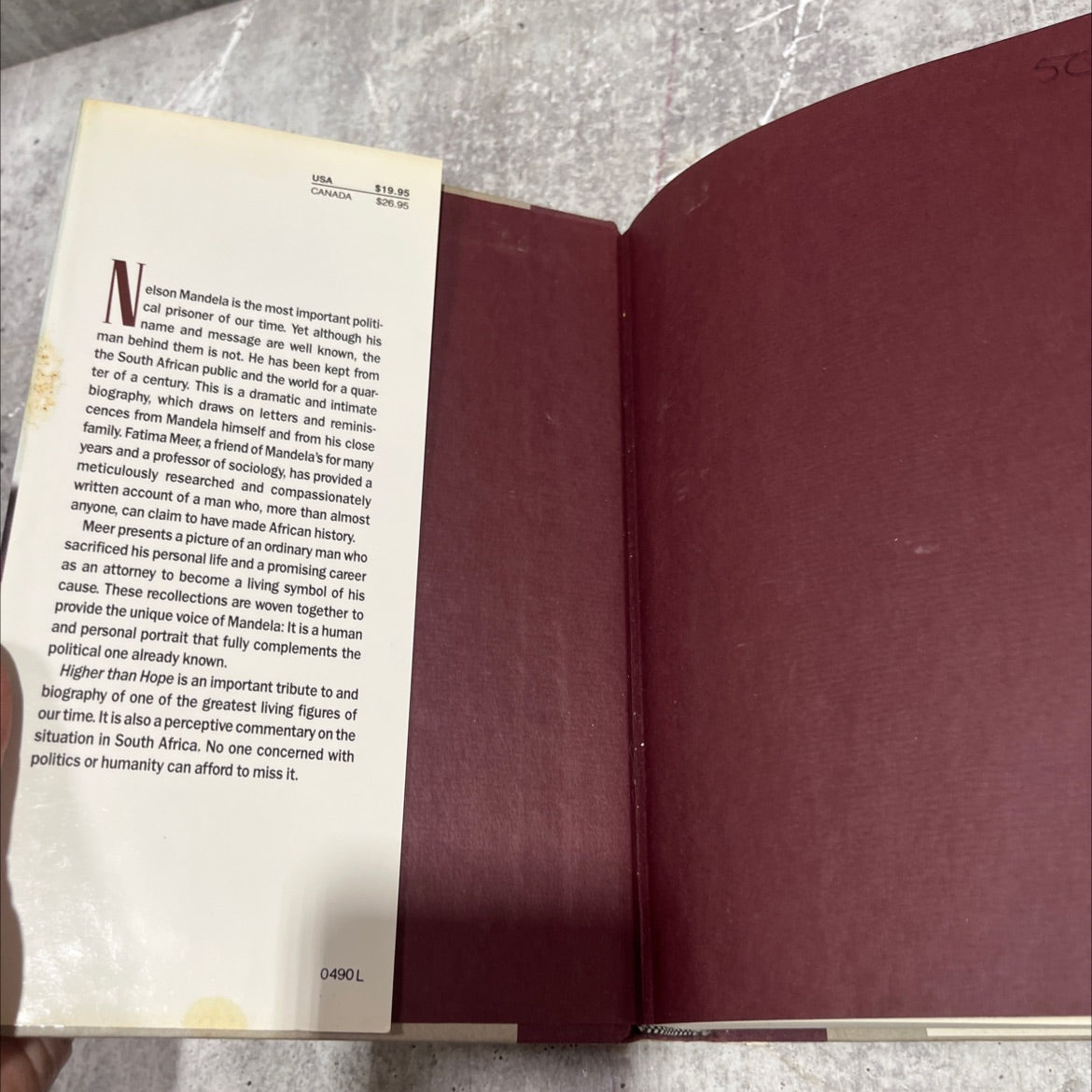 higher than hope the authorized biography of nelson mandela book, by Fatima Meer, 1990 Hardcover image 4