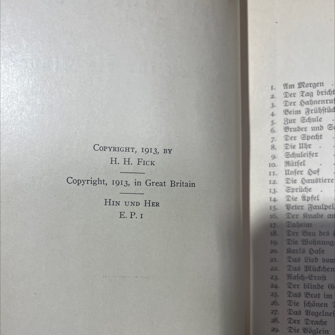 hin und her a book for the children book, by h. h. fick, 1913 Hardcover image 3