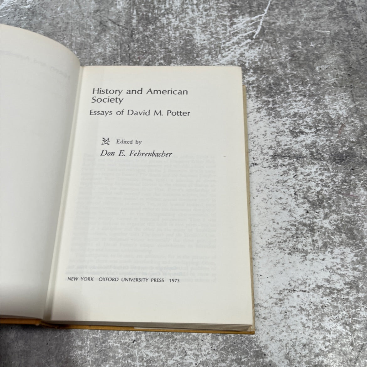 history and american society essays of david m. potter book, by david m. potter, 1973 Hardcover image 2