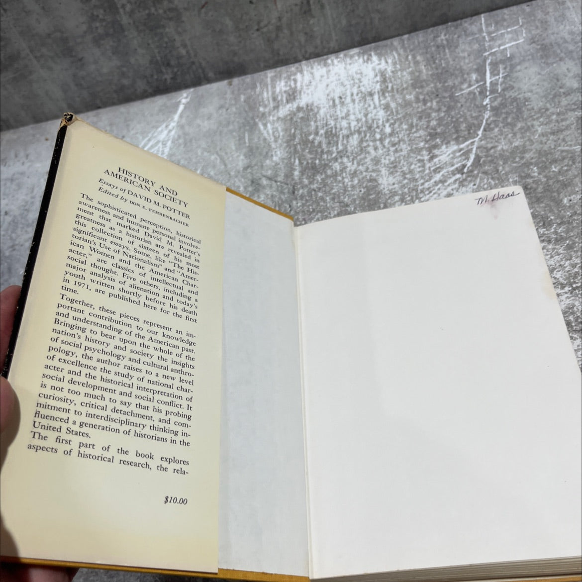 history and american society essays of david m. potter book, by david m. potter, 1973 Hardcover image 4