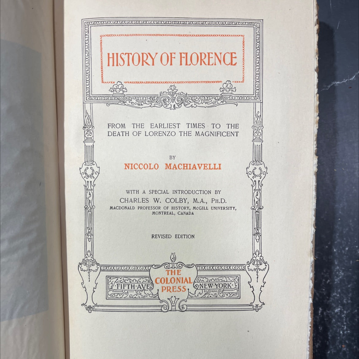history of florence from the earliest times to the death of lorenzo the magnificent book, by niccolo machiavelli, 1901 image 2