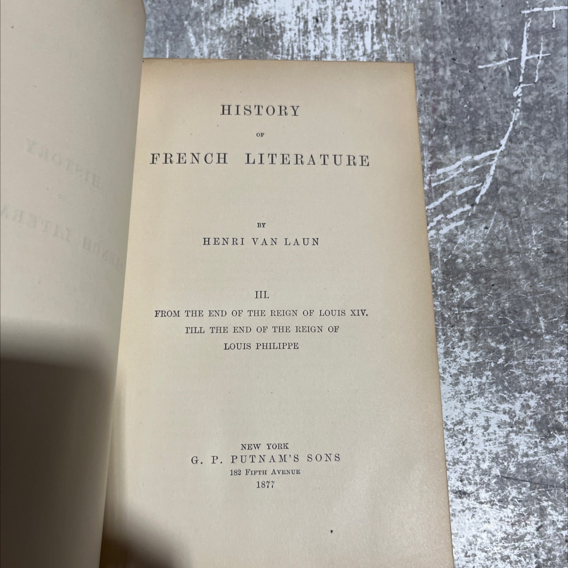 history of french literature book, by henri van laun, 1877 Leather image 2