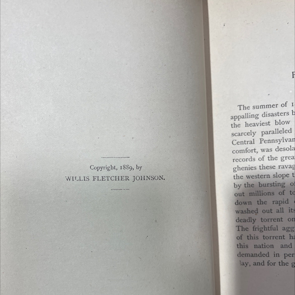 history of the johnstown flood book, by willis fletcher johnson, 1889 Hardcover image 3