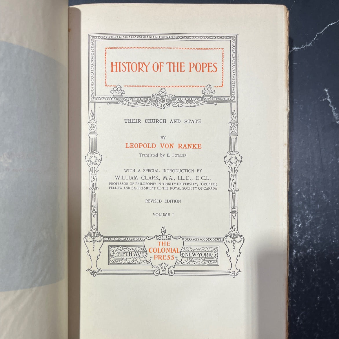 history of the popes their church and state book, by leopold von ranke, 1901 Leather image 2