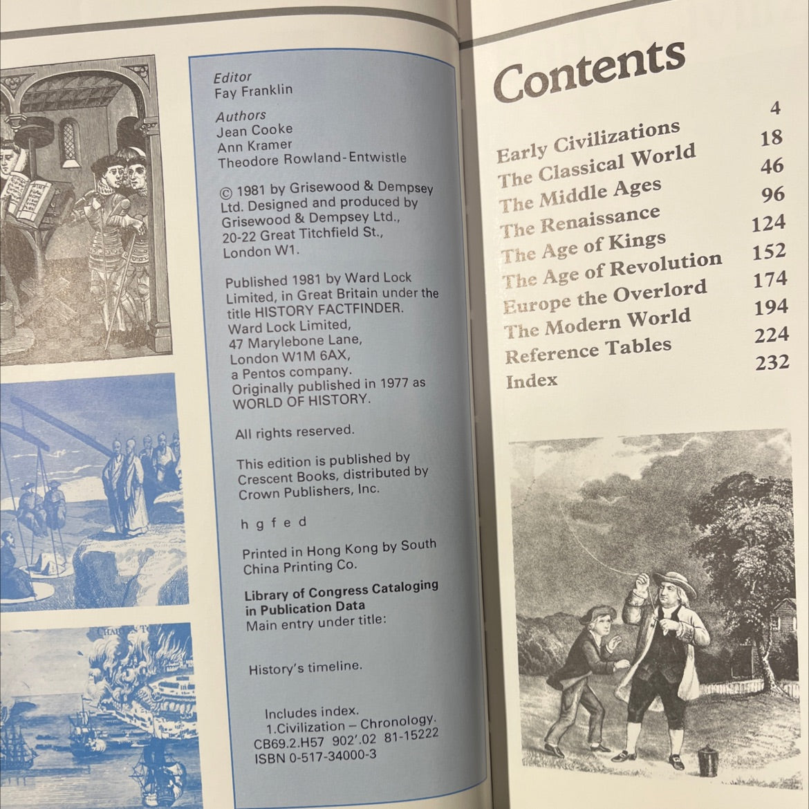 history's timeline book, by fay franklin, jean cooke, ann kramer, theodore rowland-entwistle, 1981 Hardcover image 3