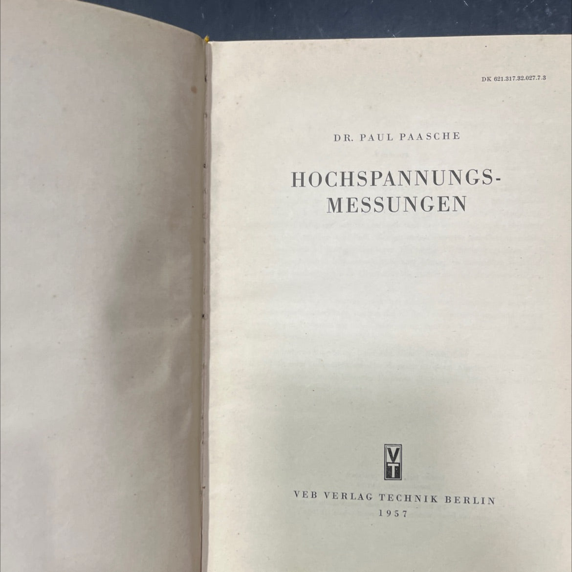 hochspannungs-messungen book, by dr. paul paasche, 1957 Hardcover image 2