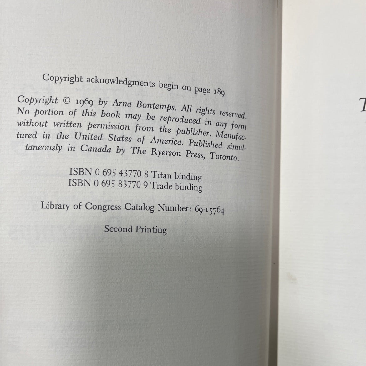hold fast to dreams book, by Arna Bontemps, 1969 Hardcover image 3