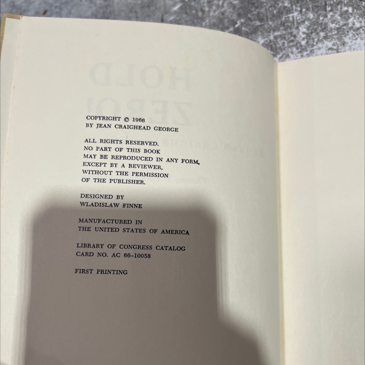 hold zero! book, by jean craighead george, 1966 Hardcover image 3
