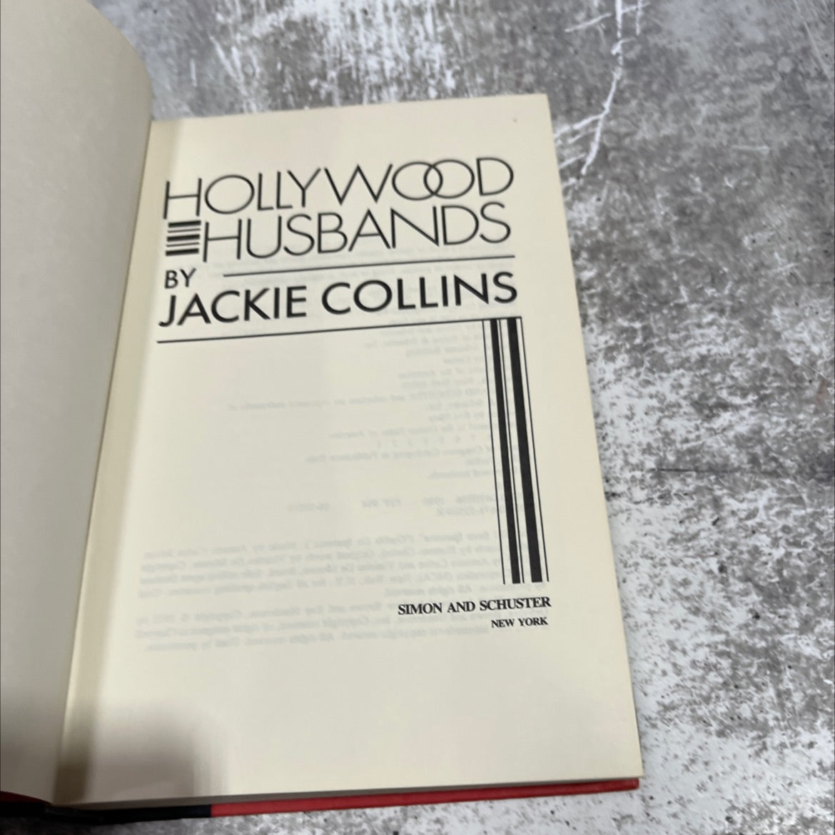 hollywood husbands book, by jackie collins, 1986 Hardcover image 2