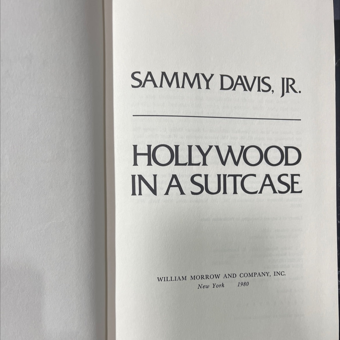 hollywood in a suitcase book, by sammy davis jr., 1980 Hardcover image 2