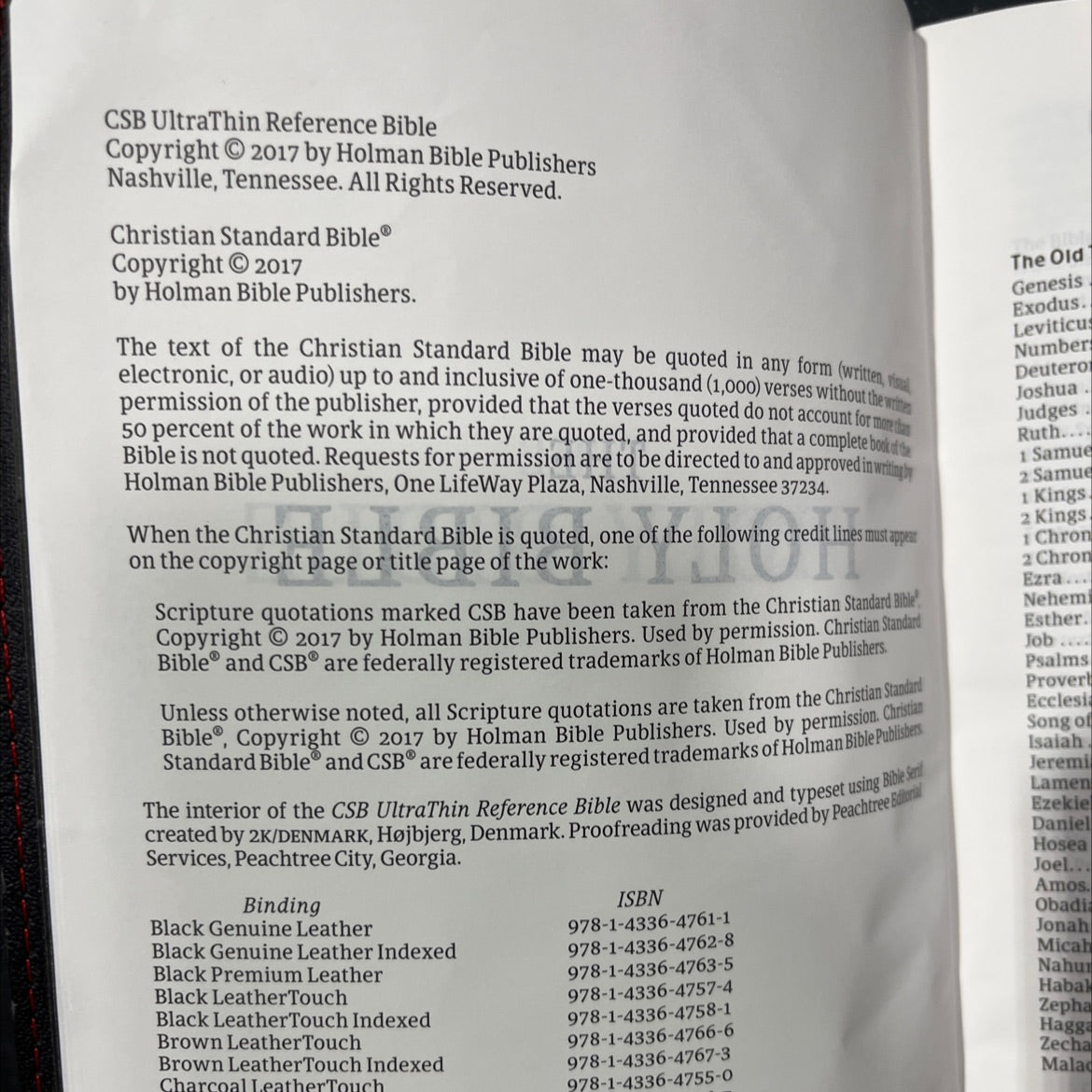 holy bible - csb ultrathin reference bible book, by holman bible publishers, 2017 Leather image 3