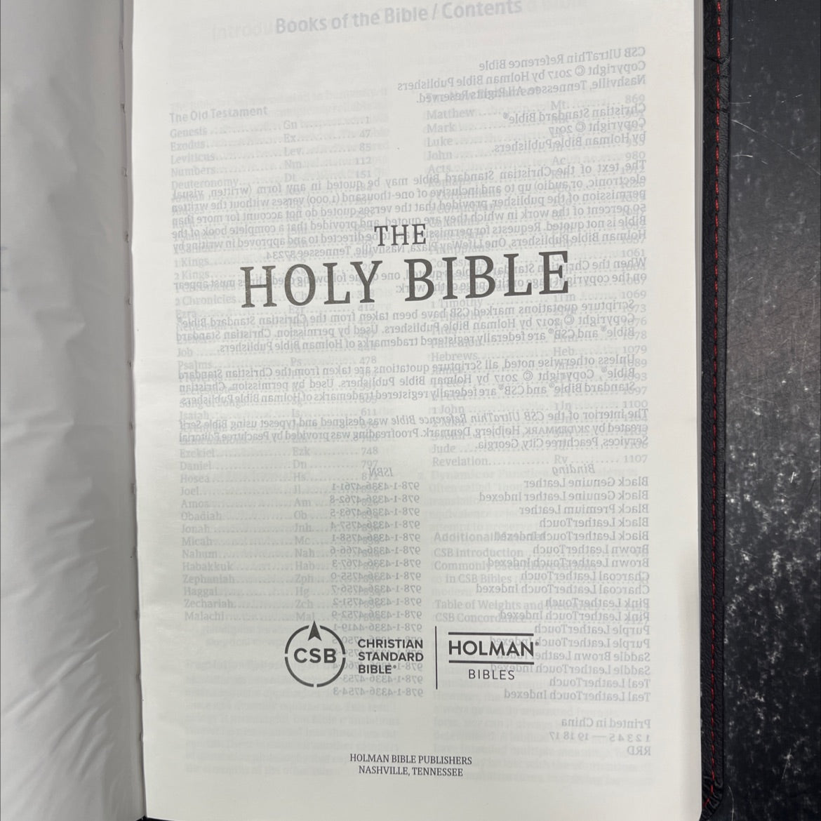 holy bible - csb ultrathin reference bible book, by holman bible publishers, 2017 Leather image 2